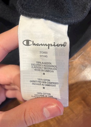Champion Siyah Kapüşonlu Sweatshirt - Görsel 3