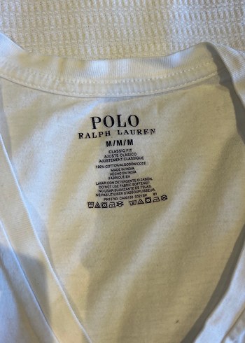 Beyaz V Yaka Erkek Polo Tişört - Görsel 2