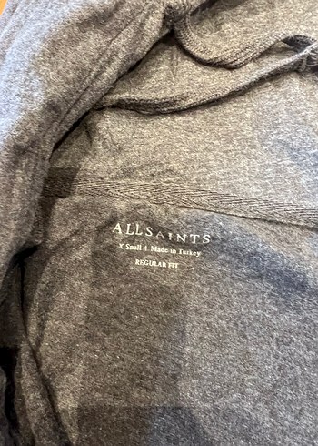 Allsaints Gri Kapüşonlu Fermuarlı Sweatshirt - Görsel 3
