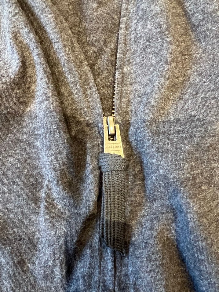 Allsaints Gri Kapüşonlu Fermuarlı Sweatshirt - Görsel 5