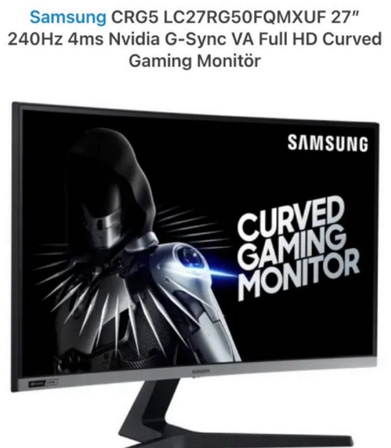 Samsung CRG5 27" 240hz Monitör - Görsel 4