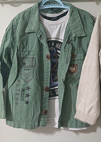 LCW Gri Düğmeli Erkek Çocuk Hırka ve gömlek 3.4 yas - Görsel 2