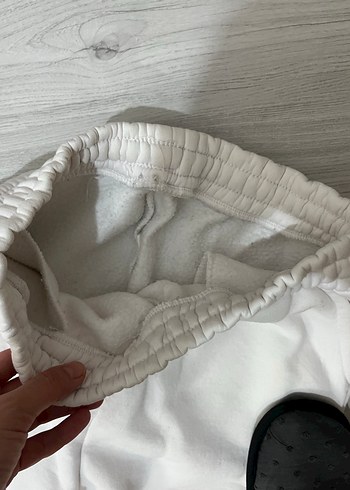 Beyaz Kadın Rahat Kesim Eşofman Altı - Görsel 3