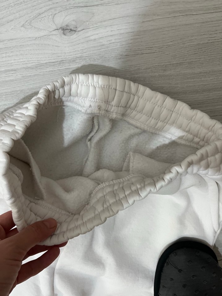 Beyaz Kadın Rahat Kesim Eşofman Altı - Görsel 3