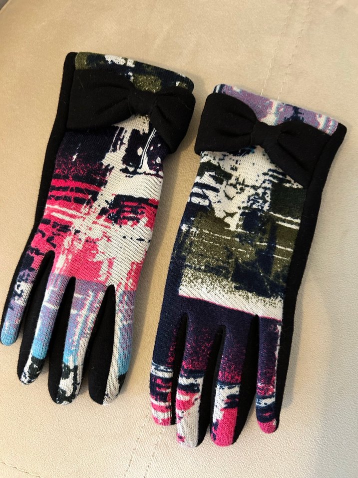 Renkli Kadın Eldiveni Velcro Detaylı - Görsel 2