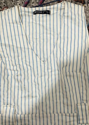 Beyaz Çizgili elbise - Görsel 3