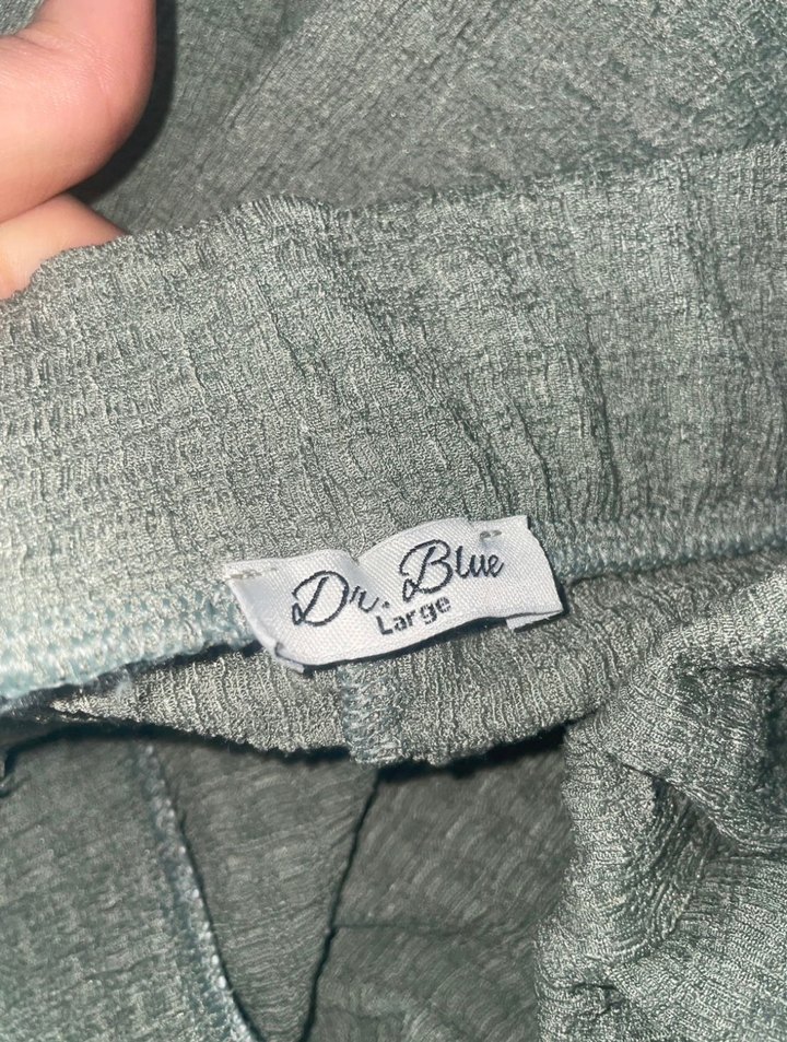 Yeşil Pilili Rahat Kesim Keten Kadın Pantolon - Görsel 5