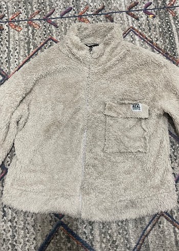 Bej Kadın Peluş Cep Detaylı Ceket - Görsel 2