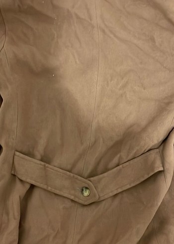 Düğmeli Süet Kadın Bej Blazer - Görsel 5