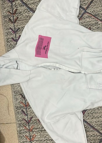 Kadın Beyaz Midi Kapüşonlu Fermuarlı Ceket - Görsel 4