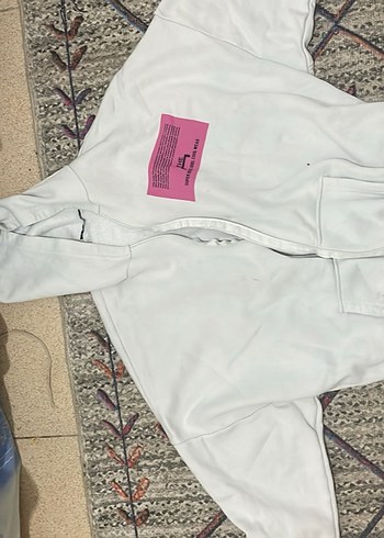 Kadın Beyaz Midi Kapüşonlu Fermuarlı Ceket - Görsel 5