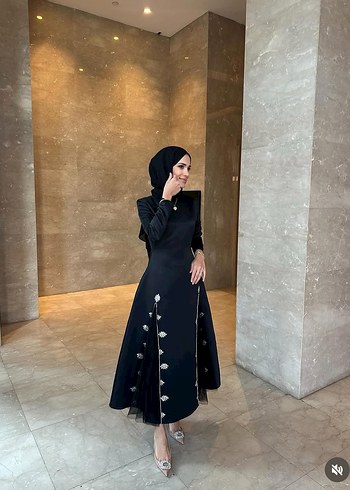Diğer Siyah Asil Dress Tesettur Elbise