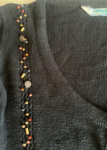Siyah Boncuk İşlemeli Uzun Kollu Bolero - Görsel 2