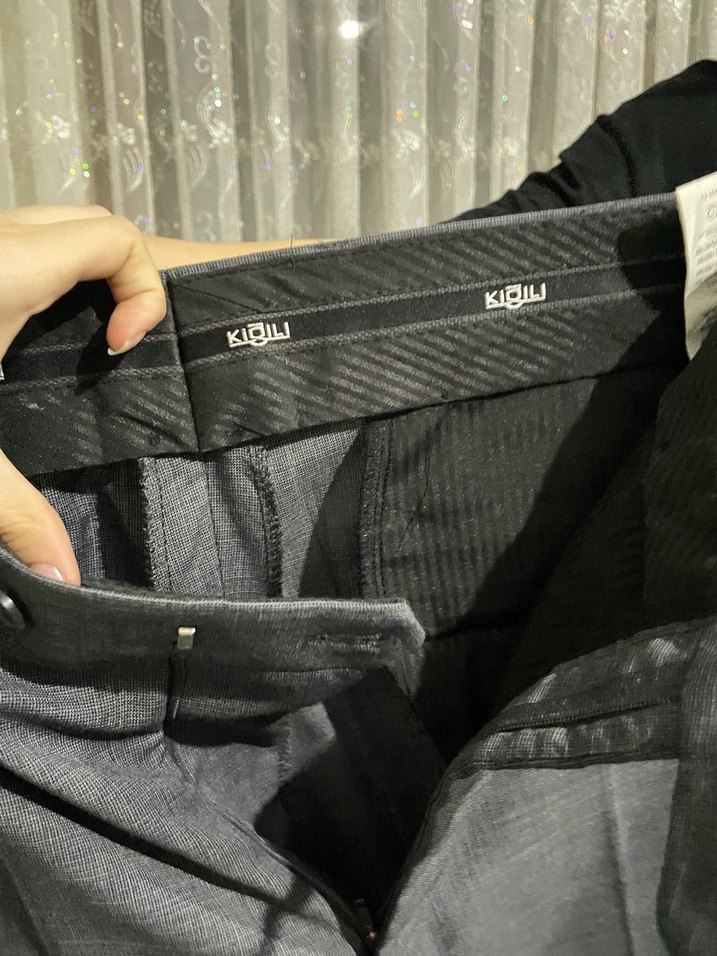 Gri Düz Kesim Erkek Pantolon Kiğılı - Görsel 2