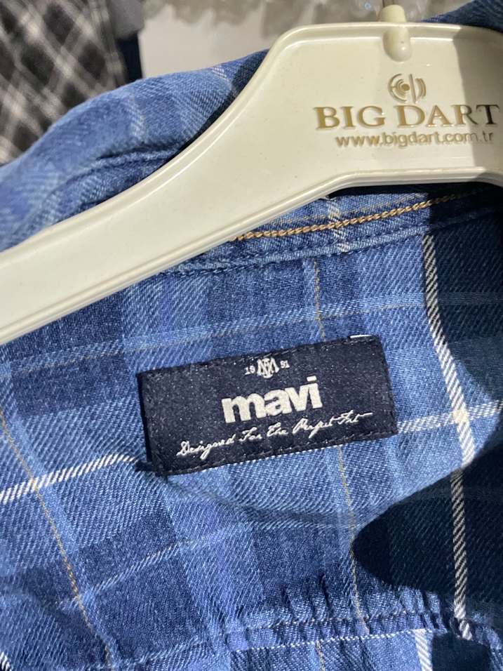 Düğmeli Mavi Erkek Gömlek - Görsel 3