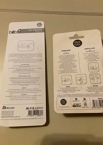 Çocuk Güvenlik Raylı dolap kilidi ve Köşe Kilidi Beyaz - Görsel 2