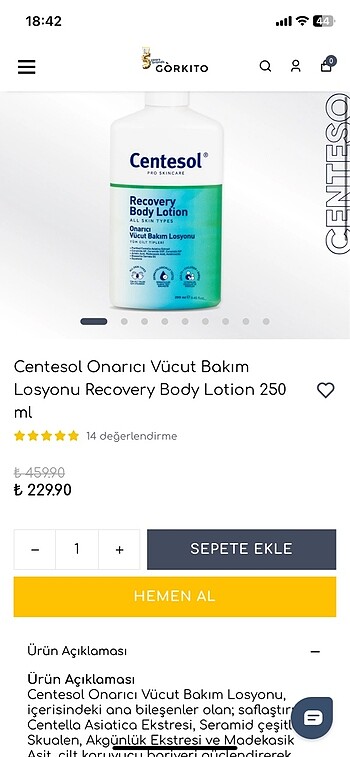 Beden Görkito Onarıcı Vücut Losyonu 2 adet