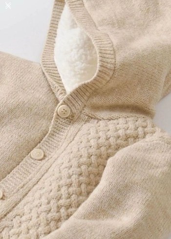 Bebek Bej Örgü Tulum. Triko astronot - Görsel 2