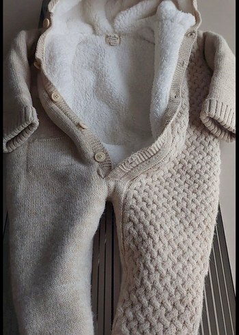 Bebek Bej Örgü Tulum. Triko astronot - Görsel 3