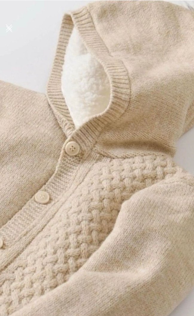 Bebek Bej Örgü Tulum. Triko astronot - Görsel 2