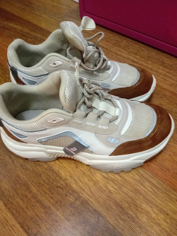 Bej Kadın Dolgu Topuklu Bağcıklı Spor Ayakkabı - Görsel 2