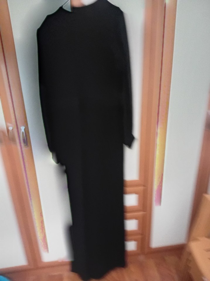 Siyah Uzun Kollu V Yaka Kadın tulum - Görsel 2