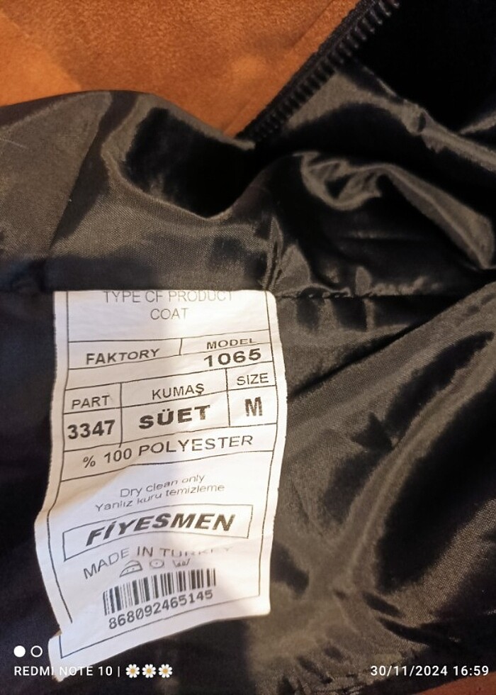 Erkek taba süet mont - Görsel 3