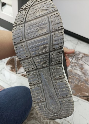 Siyah Gri Cırtcırtlı kadın Spor Ayakkabı - Görsel 5