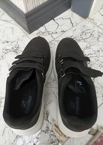 Siyah Gri Cırtcırtlı kadın Spor Ayakkabı - Görsel 2