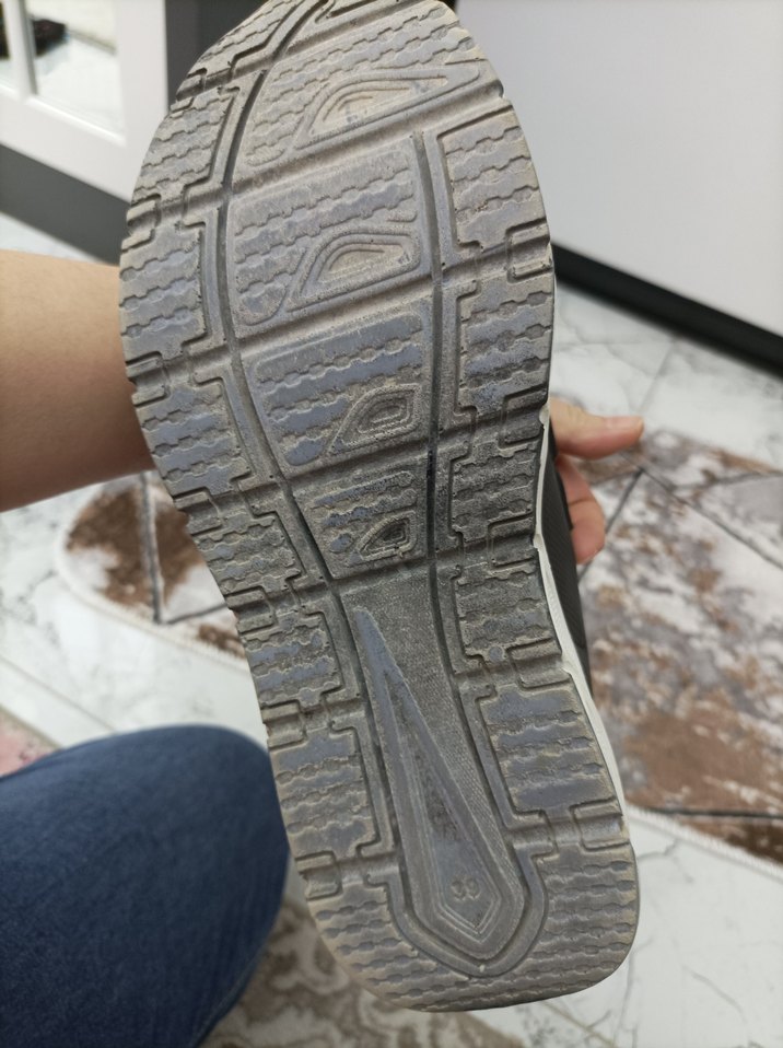 Siyah Gri Cırtcırtlı kadın Spor Ayakkabı - Görsel 5