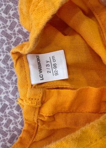 Sarı Fırfırlı Kız Çocuk Keten Etek - Görsel 3