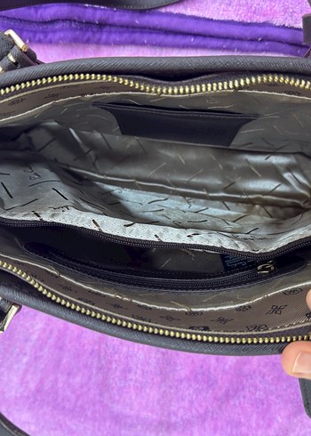 Klasik Desenli Kahverengi Deri Kadın Çanta - Görsel 2