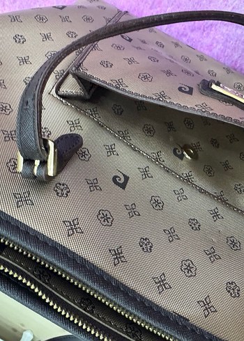 Klasik Desenli Kahverengi Deri Kadın Çanta - Görsel 3