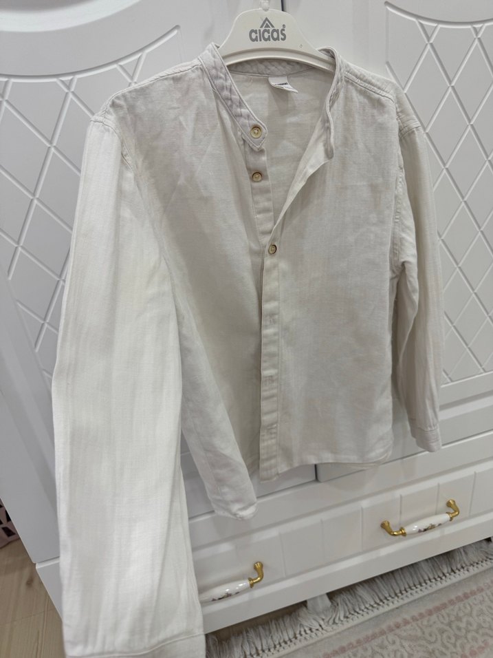 Erkek Çocuk Bohem Keten Gömlek - Görsel 2