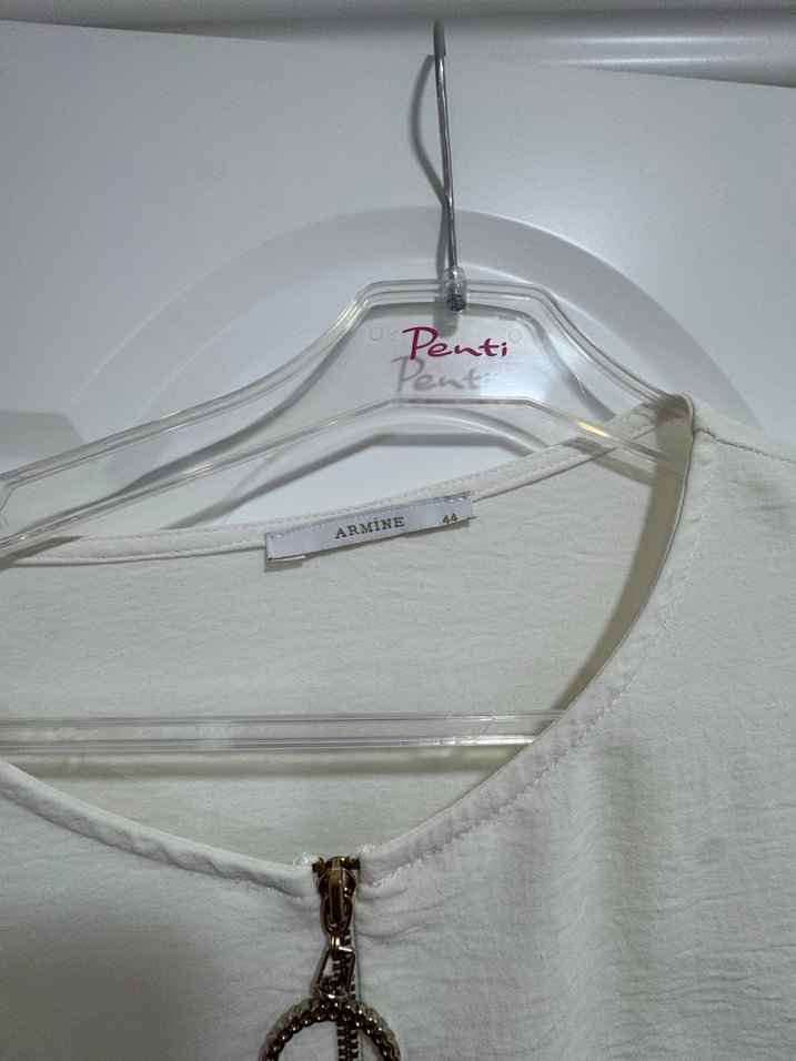 Beyaz Midi Keten Kadın Takım Elbise - Görsel 3