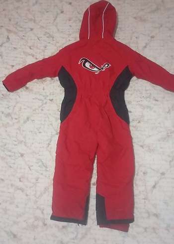 Koyu Kırmızı Fermuarlı Bebek Erkek Kayak Tulumu - Görsel 4