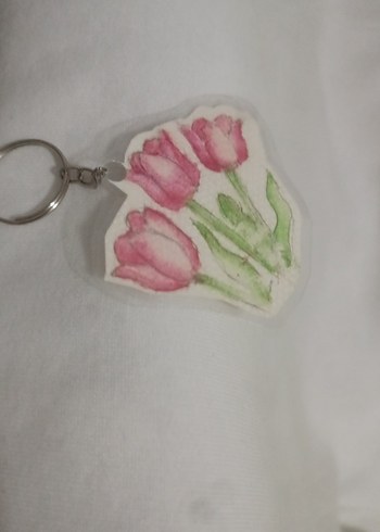 Pembe Püsküllü Bohem Anahtarlık (hediyeli) - Görsel 2