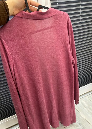 Bordo Düğmeli Kadın Hırka - Görsel 5