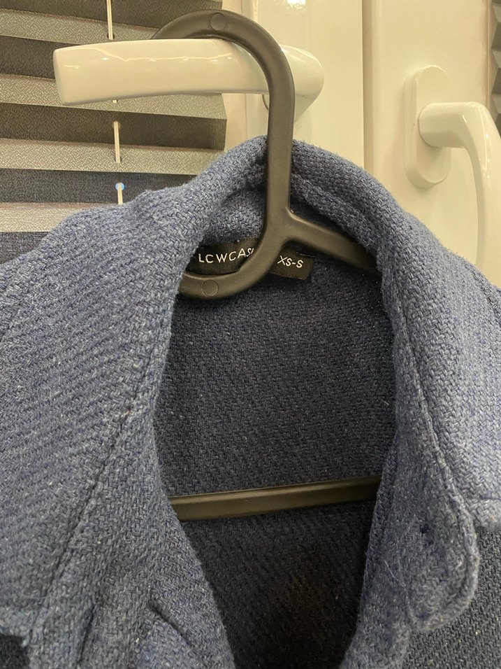 Düğmeli Gri kaşe ceket tunik - Görsel 4