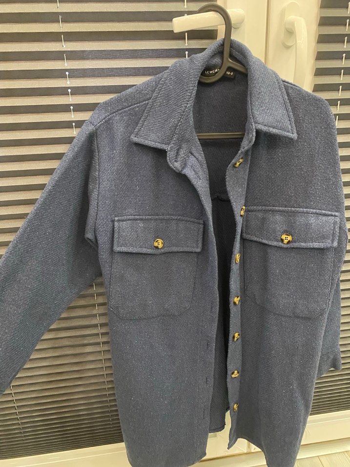 Düğmeli Gri kaşe ceket tunik - Görsel 2