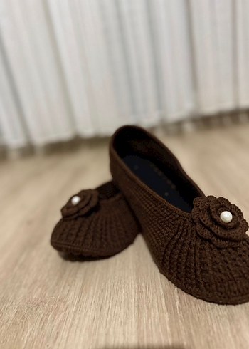 Kahverengi El Örgüsü Kadın babeti - Görsel 3