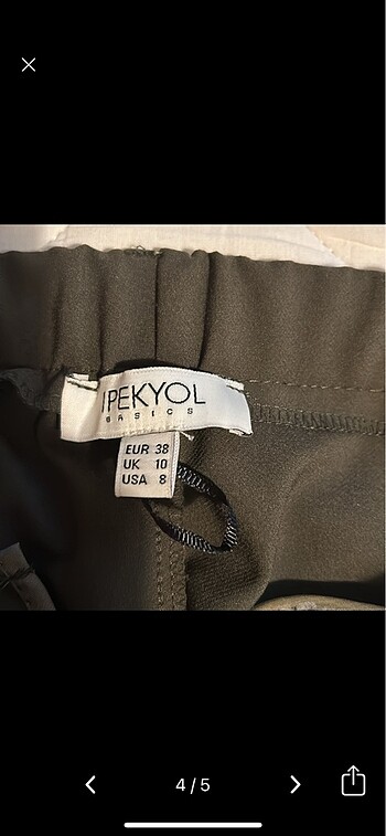 38 Beden haki Renk İpekyol pantolon