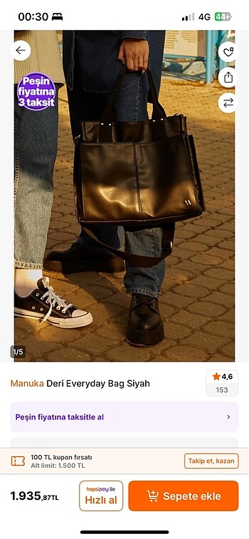 Manuka deri omuz çantası