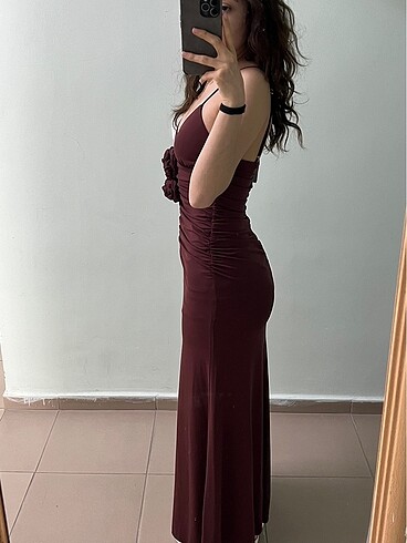s Beden bordo Renk Zara elbise