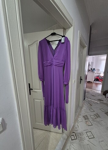 36 Beden mor Renk Mor Elbise Trendyolmilla