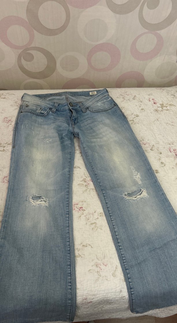 Gri Kadın Denim Bol Kesim Midi Jean - Görsel 2