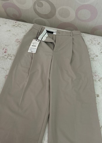 Bej Kadın Kumaş Pantolon Midi Boy - Görsel 2