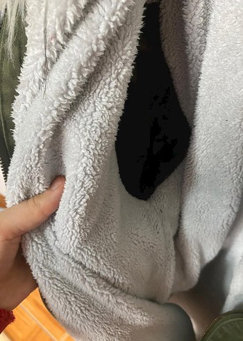 Gri Kürklü Midi Kadın Kışlık Ceket mont - Görsel 5