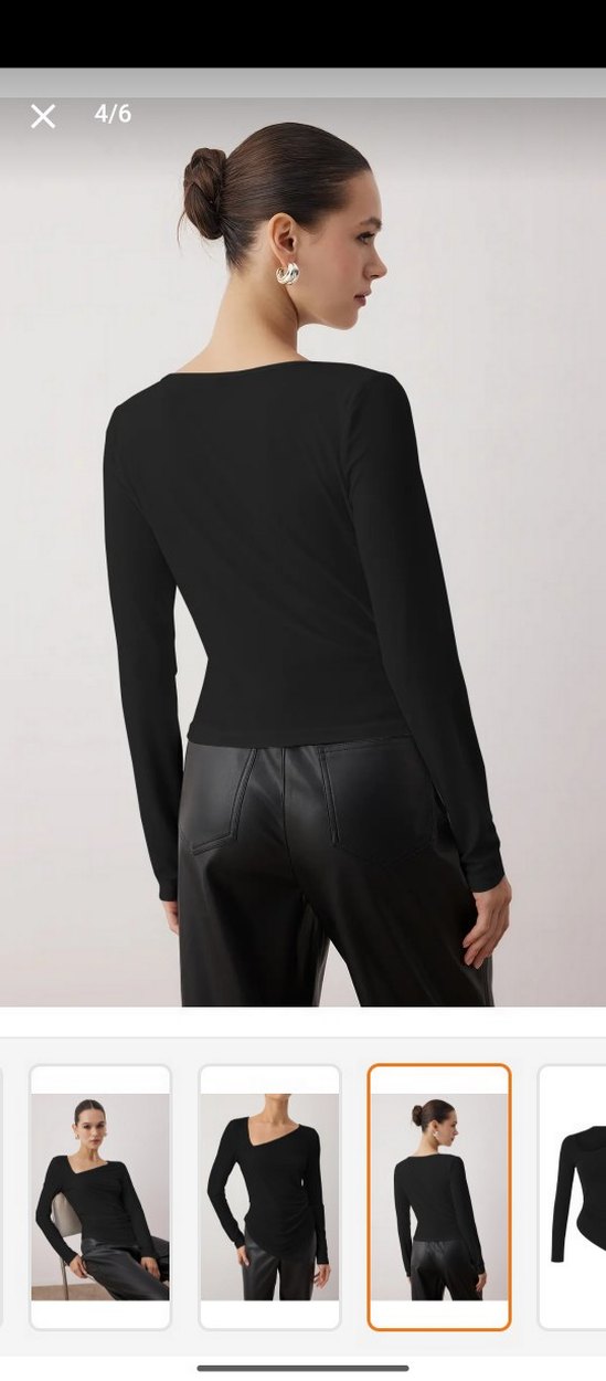 Asimetrik Yakalı Bluz - Görsel 2