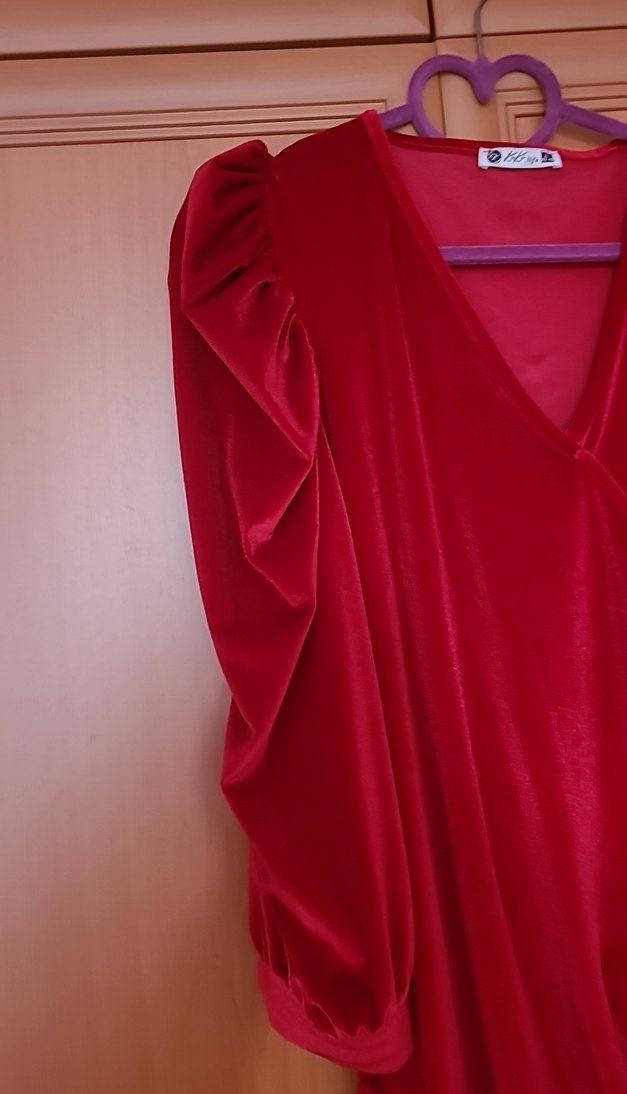 Bordo Drapeli Uzun Kadın Abiye Elbise - Görsel 2